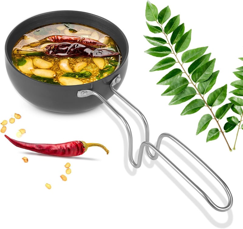 MAGHROLA NonStick Aluminum Mini Tadka Pan with Steel Handle for rasam sambhar Perfect for EggsSpicesButter MeltingMore 120mm Tadka Pan for SaagDalKadhiDhoklaIndian Cooking28 x 12 cm Black - Image 5