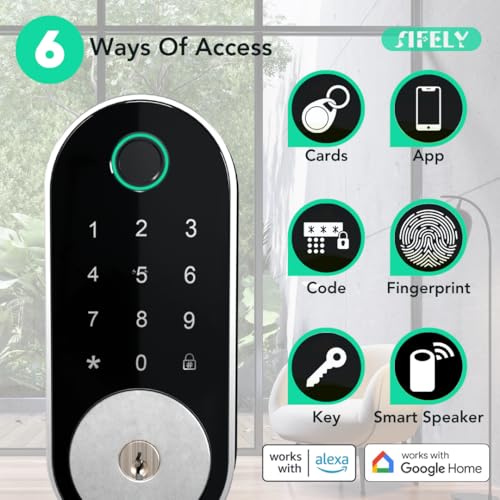 Sifely Built-in WiFi Fingerprint Smart Deadbolt with Keypad – Keyless Entry Lock for Home, Airbnb, Rental, Kids/Seniors, Remote App Access, Auto Lock, DIY Setup (No Gateway Needed), Alexa & Google Compatible - Image 2