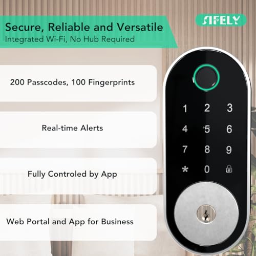 Sifely Built-in WiFi Fingerprint Smart Deadbolt with Keypad – Keyless Entry Lock for Home, Airbnb, Rental, Kids/Seniors, Remote App Access, Auto Lock, DIY Setup (No Gateway Needed), Alexa & Google Compatible - Image 4