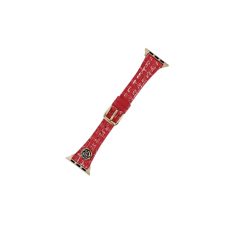 AD Red Smartwatch Band Compatible with Apple Watch / SE with Adjustable Fit Replacement Strap for Daily Wear - Image 3