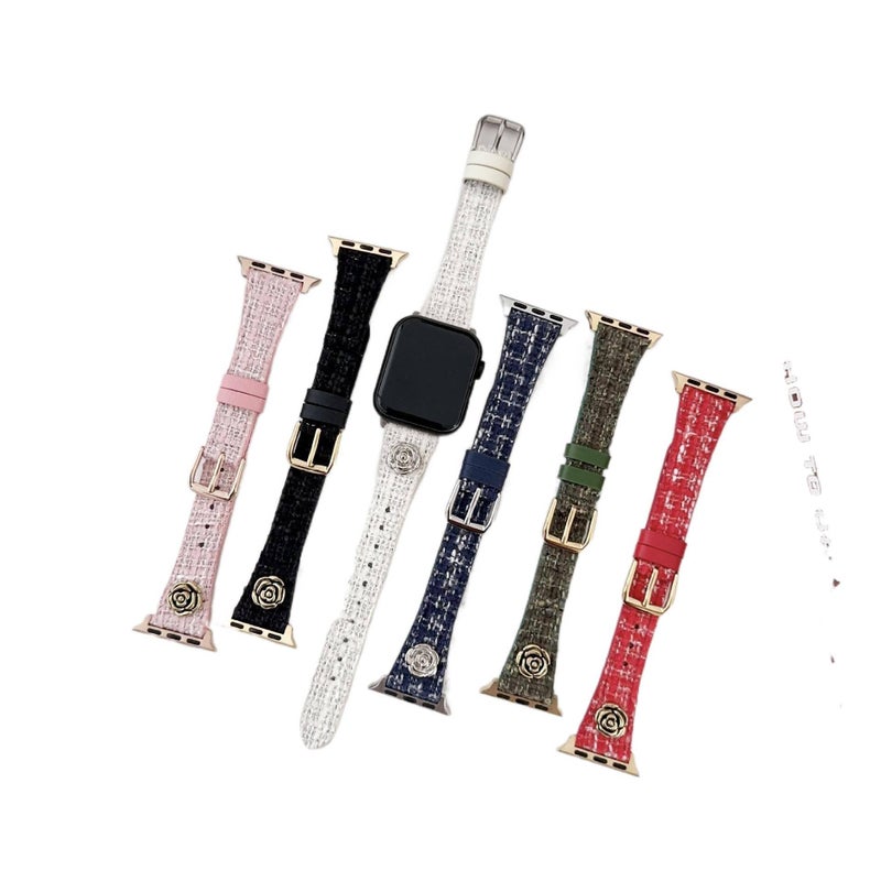 AD Red Smartwatch Band Compatible with Apple Watch / SE with Adjustable Fit Replacement Strap for Daily Wear - Image 2