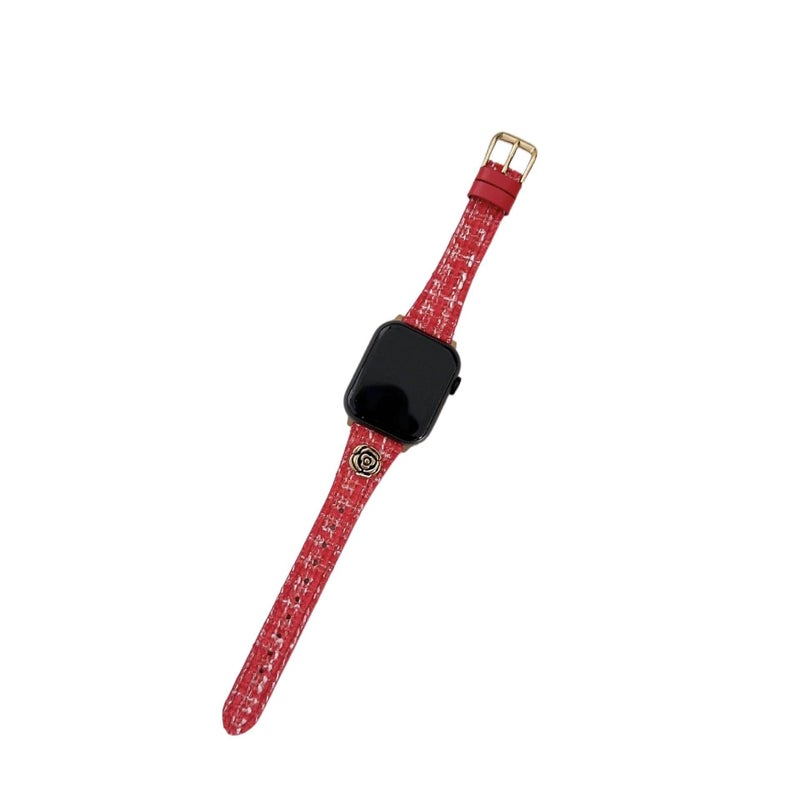 AD Red Smartwatch Band Compatible with Apple Watch / SE with Adjustable Fit Replacement Strap for Daily Wear - Image 1