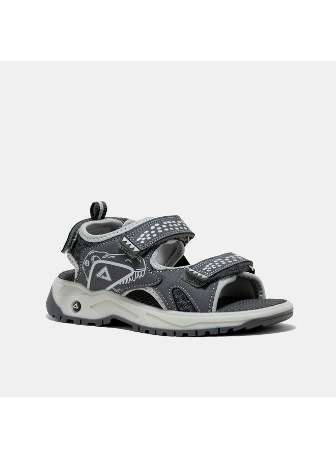 AMICA Boys Sandals with Open Toe Adjustable Straps, Dark and Light Grey - Image 2