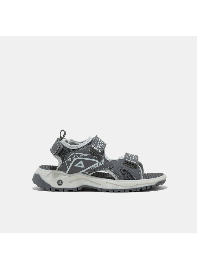 AMICA Boys Sandals with Open Toe Adjustable Straps, Dark and Light Grey - Image 1