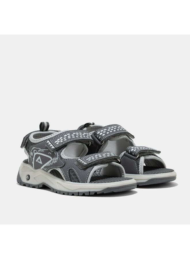 AMICA Boys Sandals with Open Toe Adjustable Straps, Dark and Light Grey - Image 3