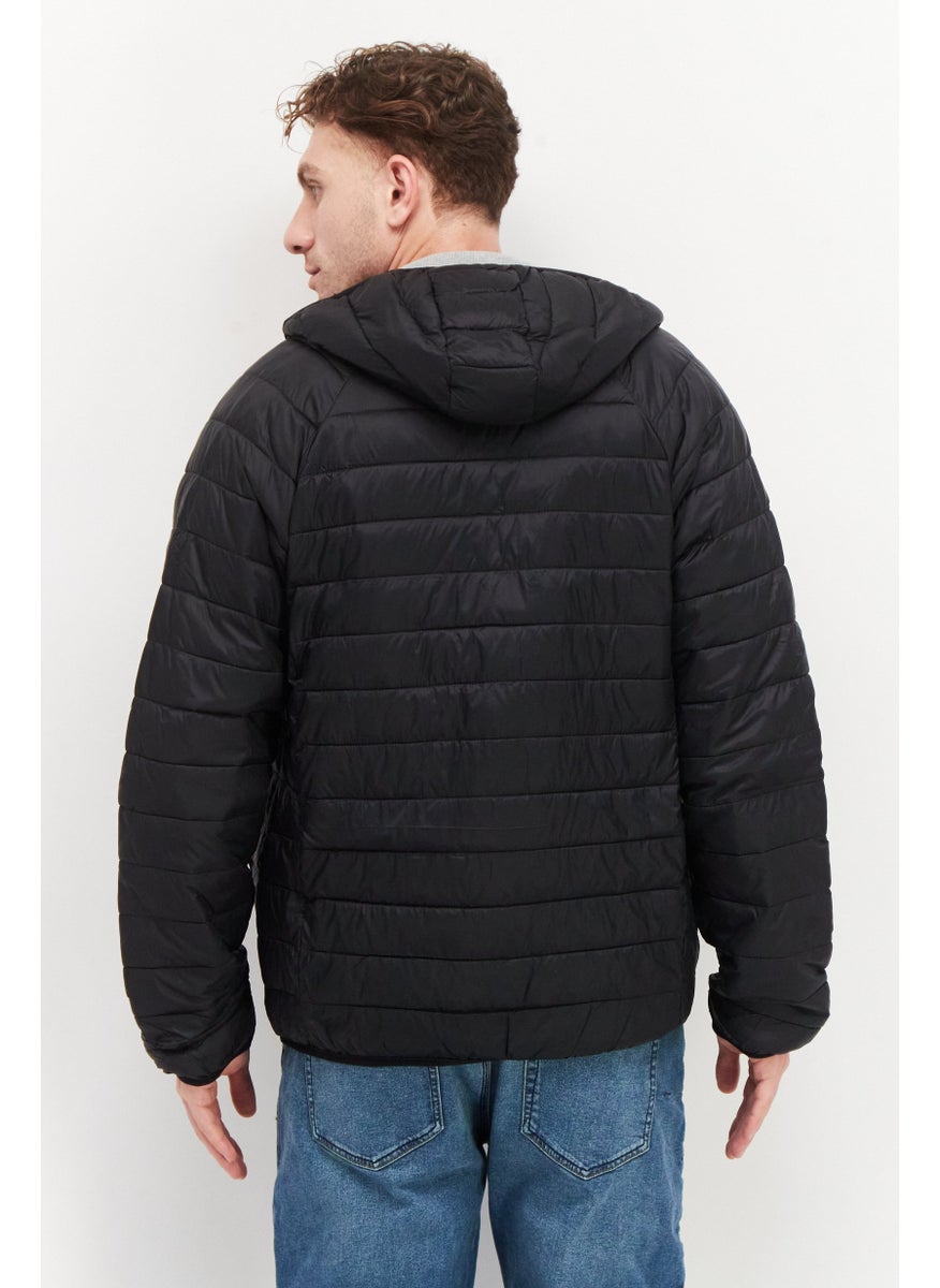 French Connection Men Regular Fit Hooded Long Sleeves Plain Jacket, Black  - Image 4