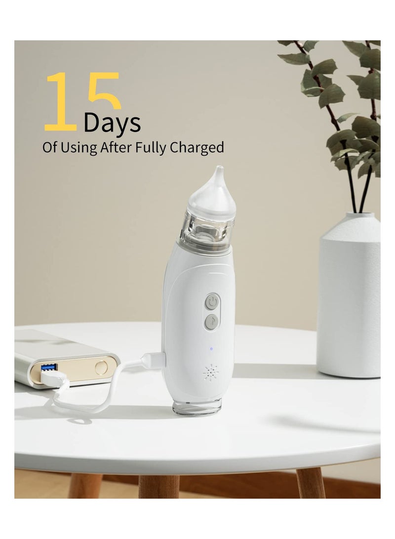 SYOSI Nasal Aspirator for Baby Electric Baby Nose Sucker, Booger Sucker with Self - Cleaning Function Baby Snot Sucker with 3 Levels of Suction Music and Light 2 Nose - Image 2