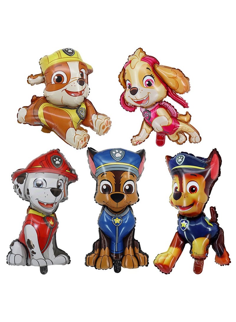بارتي 5 قطعة مجموعة من PAW Squad Dog Patrol رقائق الألومنيوم رقائق الألومنيوم رقائق الألومنيوم بالون طفل عيد ميلاد حفلة الديكور مهرجان لوازم الديكور - Image 1