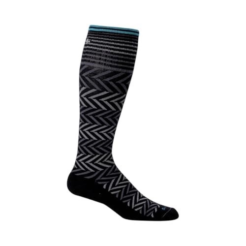 Sockwell Women's Chevron Moderate Graduated Compression Sock, Black - M/L - Image 1