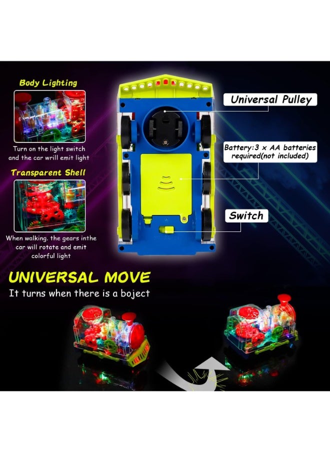 TOY GARDEN Light Up Gear Train Toy for Kids – Transparent Electric Rotating Mechanical Train with Flashing Lights, Music & Sound – Educational Locomotive Toy  - Image 4