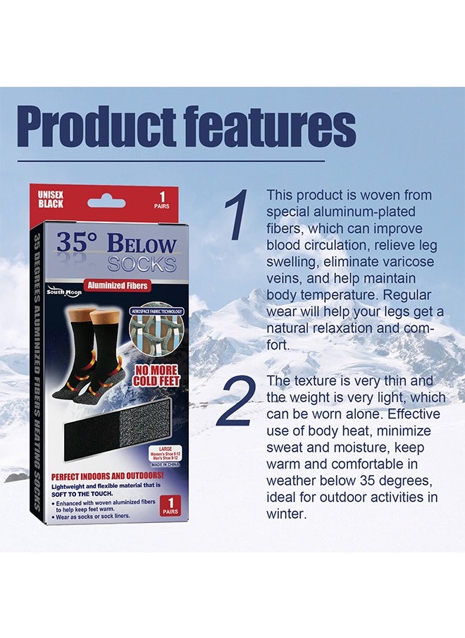 SOUTH MOON - Heated Socks, Self Heating Socks, Tourmaline Self-Heating Magnetic Socks, Massage Socks for Men and Women, Foot Warmer Socks, Great for Outdoor Mountaineering, Skiing, Fishing - Image 1