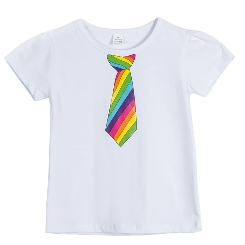 JOINSI Girls Rainbow Tutu Ballet Skirt with Shirt, Necklace & Bracelet - Image 3