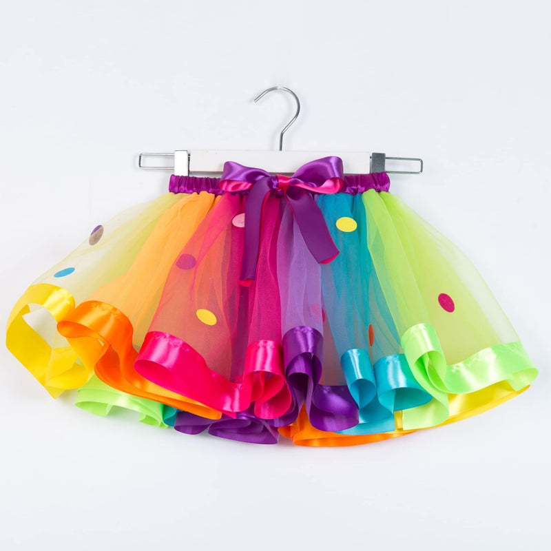 JOINSI Girls Rainbow Tutu Ballet Skirt with Shirt, Necklace & Bracelet - Image 5