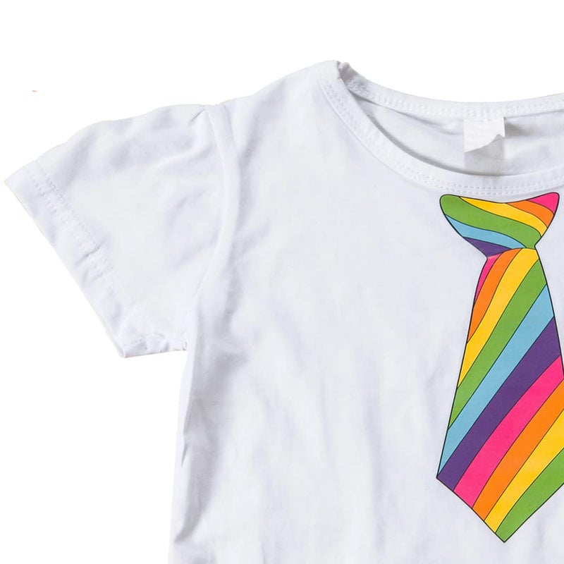 JOINSI Girls Rainbow Tutu Ballet Skirt with Shirt, Necklace & Bracelet - Image 4