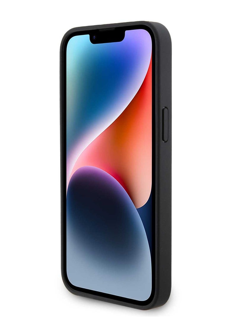 بي إم دبليو حافظة جلدية بنقش مبطن لهاتف آيفون 15 بروماكس - أسود - Image 3