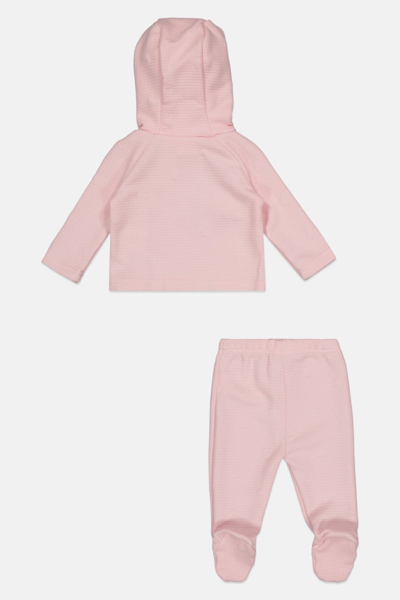 Rock-A-Bye Baby Boutique Toddlers Girl 2 Piece Hoodie And bottom Set, Pink - Image 3