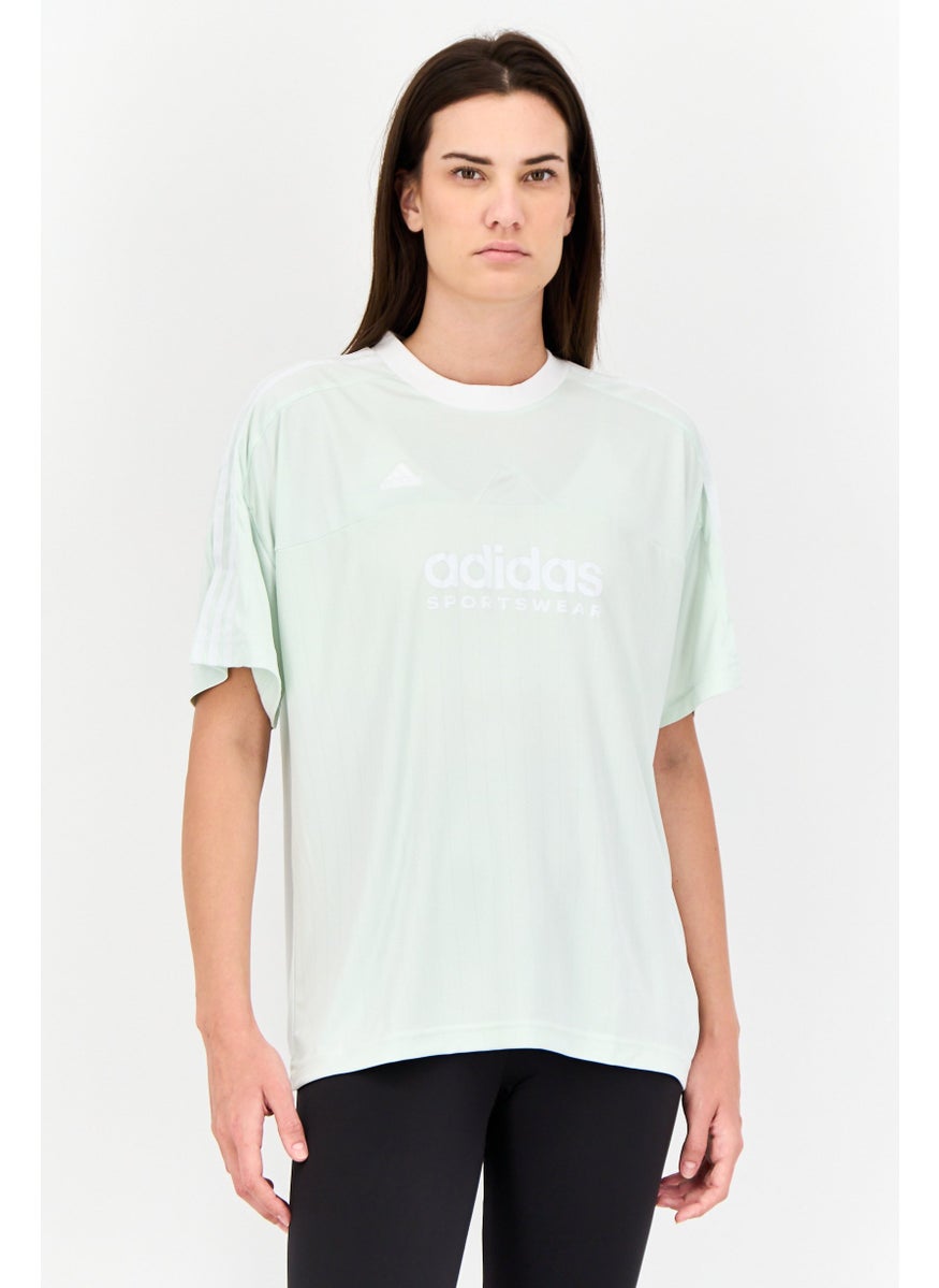 Adidas Women Sportswear Fit Short Sleeve Training T-Shirts, Mint Green  - Image 1