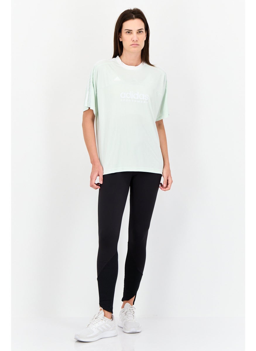 Adidas Women Sportswear Fit Short Sleeve Training T-Shirts, Mint Green  - Image 4