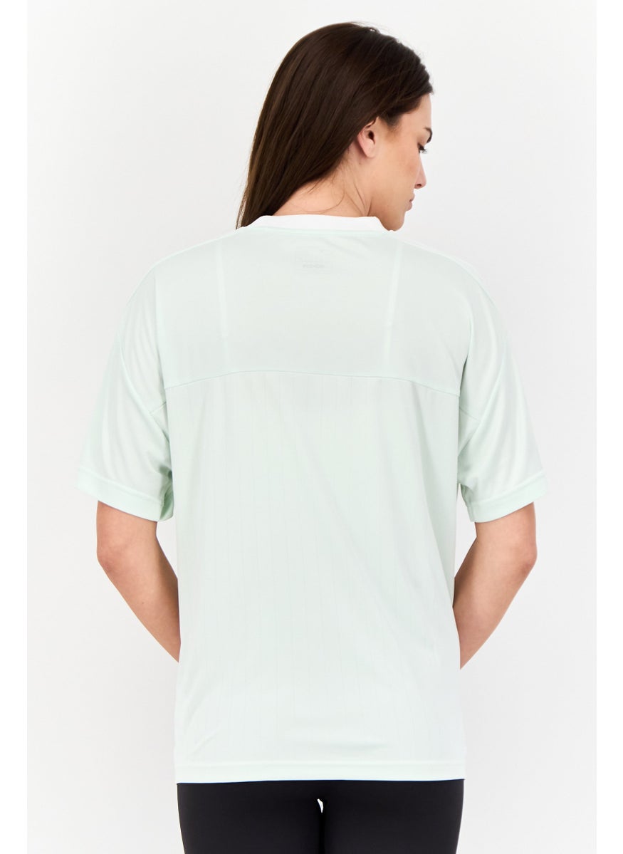 Adidas Women Sportswear Fit Short Sleeve Training T-Shirts, Mint Green  - Image 3