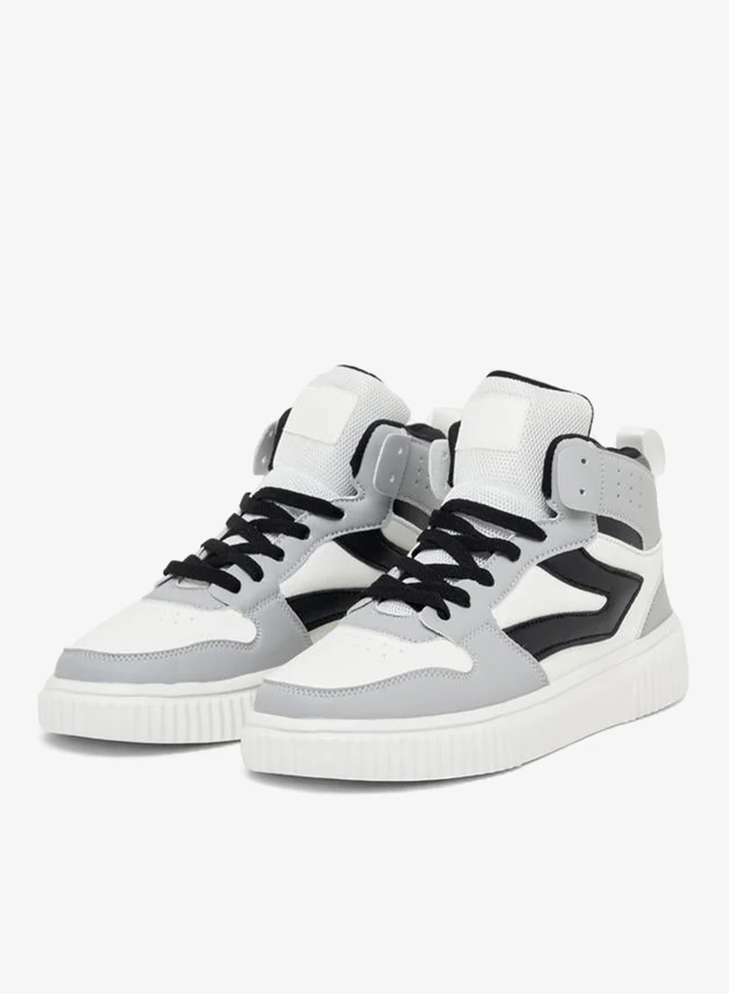 Styli Active Color Block Hi-Top Lace Up Skateboarding Shoes