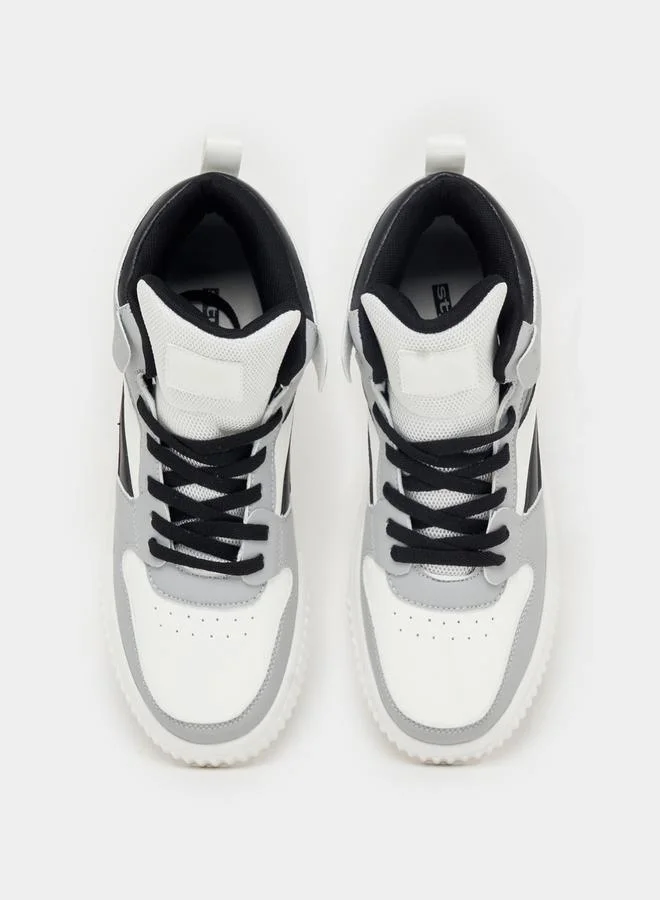 Styli Styli Color Block Hi-Top Lace Up Skateboarding Shoes