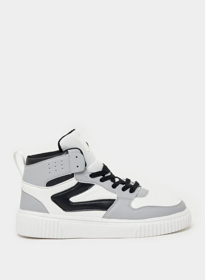 Styli Styli Color Block Hi-Top Lace Up Skateboarding Shoes - Image 1