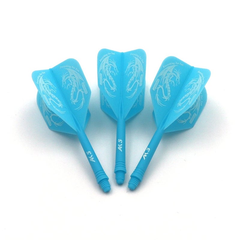 CUESOUL Integrated Dart Shaft and Flights Blue with Pattern Design - Image 1