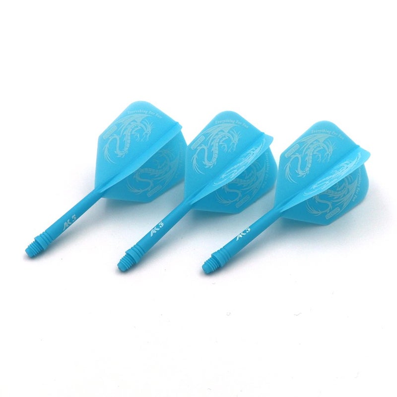 CUESOUL Integrated Dart Shaft and Flights Blue with Pattern Design - Image 3