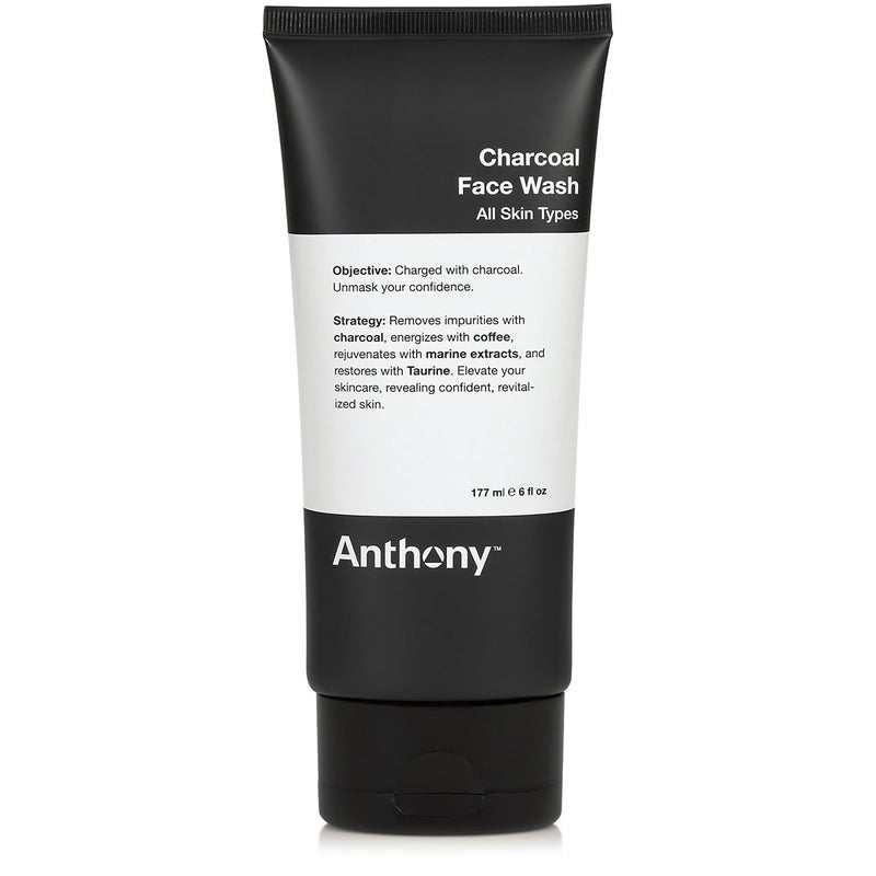 Anthony Charcoal Face Wash, 6 Fl Oz - Detoxifies, Energizes, Rejuvenates & Protects with Coffea Arabica, Taurine & Marine Extracts - Sulfate & Paraben-Free Skincare for Men - Image 1