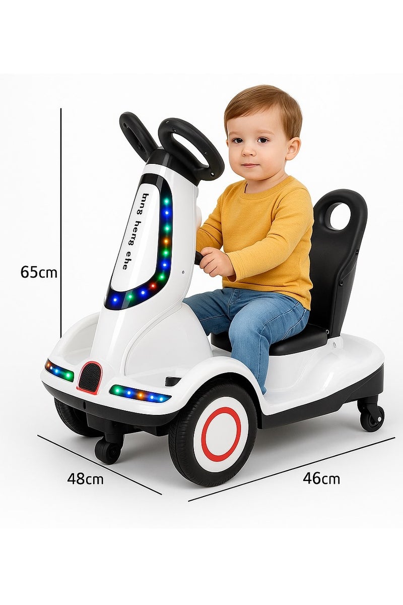 Kids Electric Ride-On Scooter with LED Lights and Comfortable Seat - Image 3