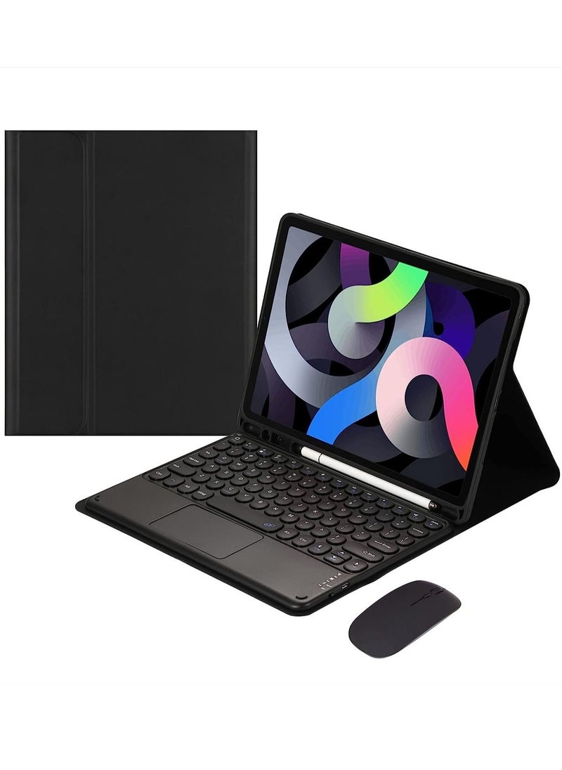 Generic - Arabic and English Keyboard Case with Mouse for Galaxy Tab S8 Plus & S7 FE & S7 Plus 12.4 inch, Touchpad Keyboard Case Retro Round Key with Mouse - Image 1