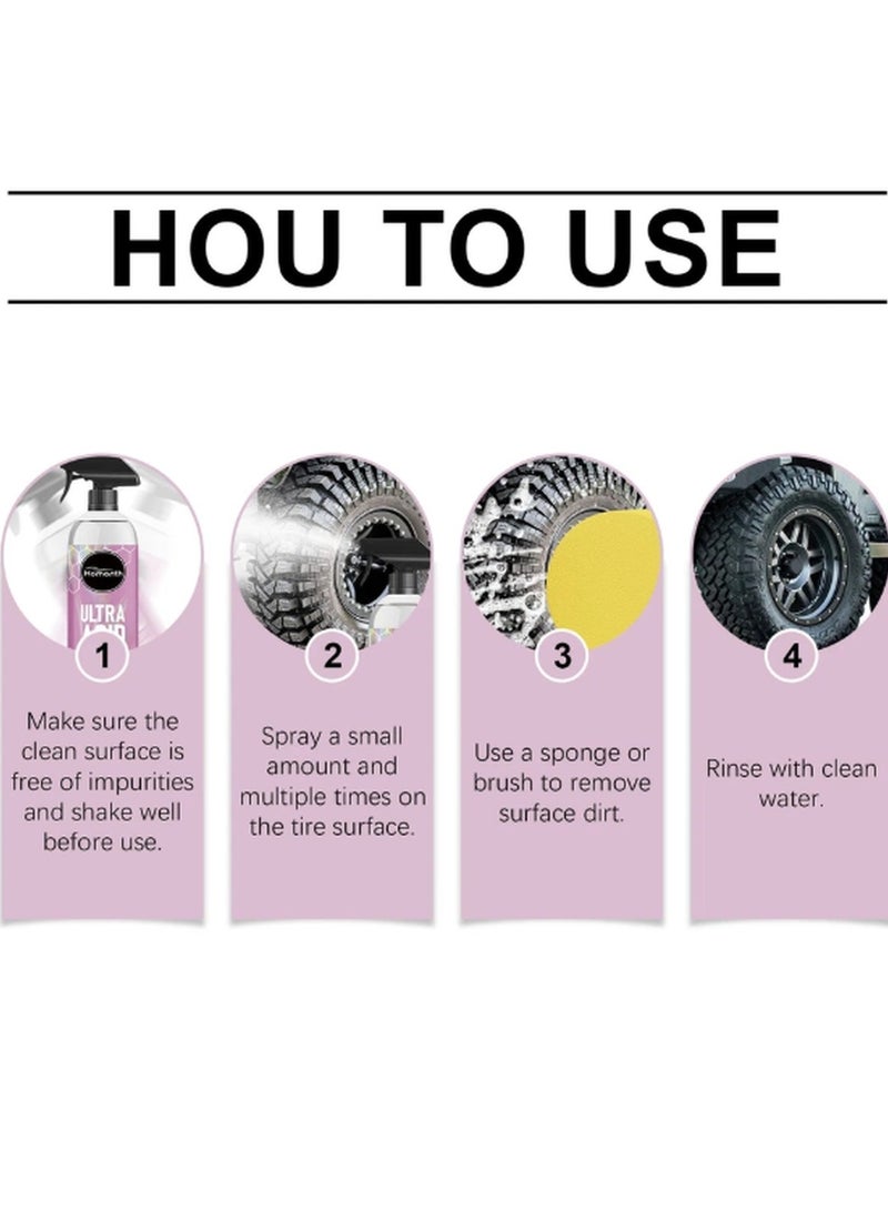 Homonth Heavy Duty Wheel Cleaner Decontamination Anti-Aging Dustproof Foam Clean | Glass Cleaner, Heavy-Duty Wheel Cleaner, Rust & Water Spots Remover for Cars  - Image 3