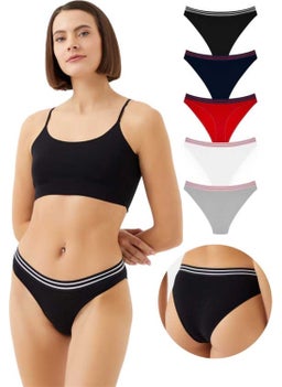 COTTONHILL Sports Basic Cotton Bikini Panties 5 Pack  - Image 1