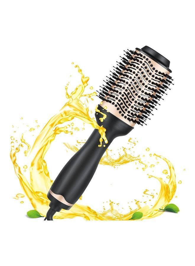 NIBEMINENT Hair Volumizer Hot Air Brush Black/Gold - Image 1