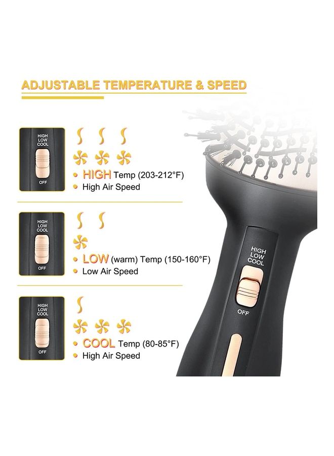 NIBEMINENT Hair Volumizer Hot Air Brush Black/Gold - Image 3