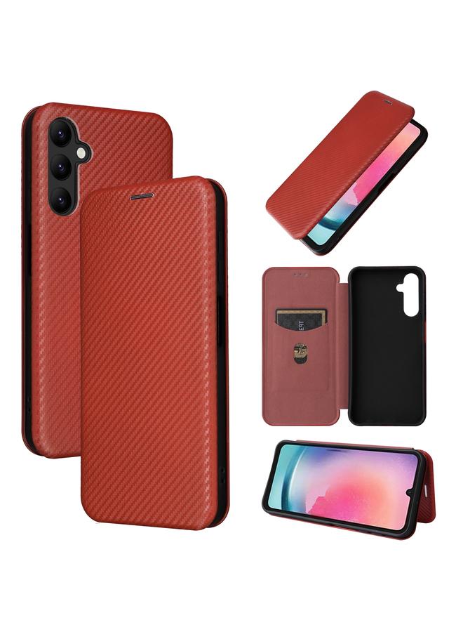 S-TOP Case For Samsung Galaxy A25 5G Carbon Fiber Texture Flip Leather Phone Case - Image 1