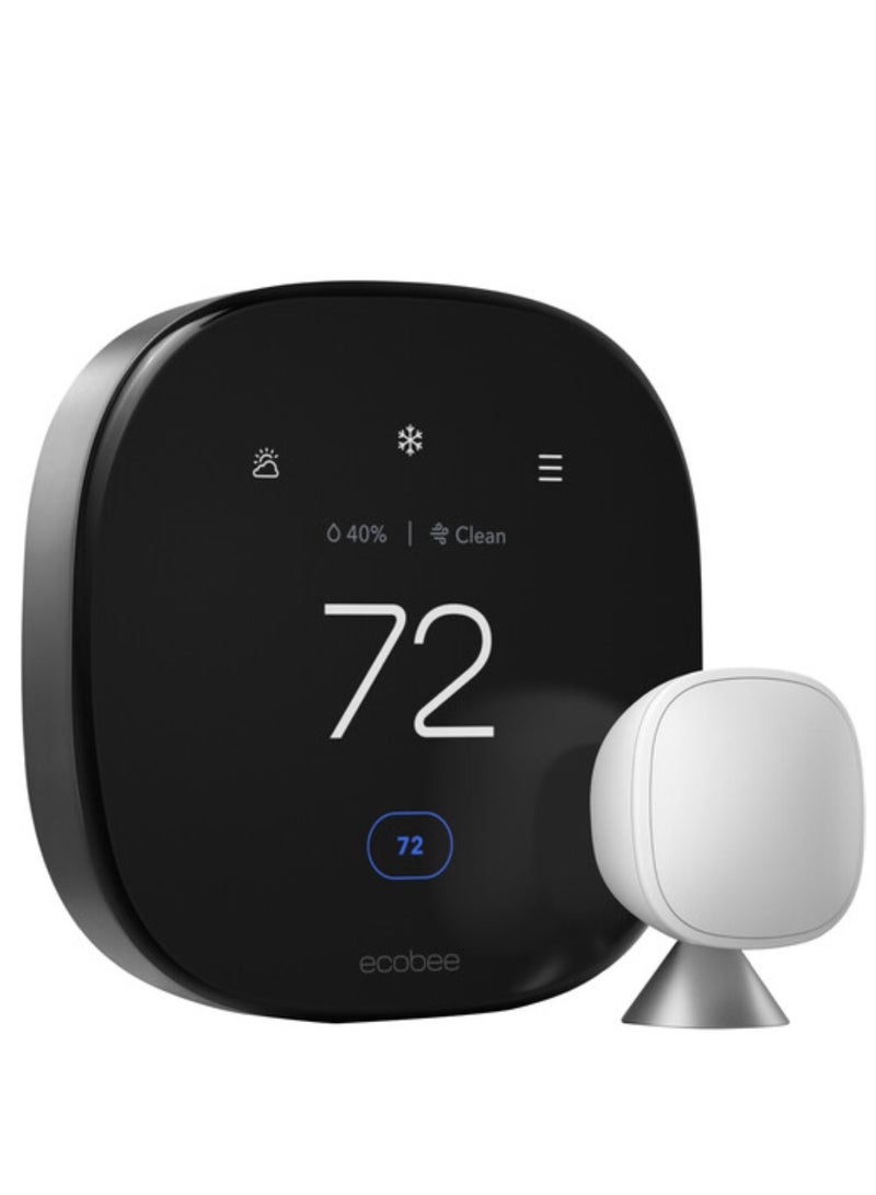 ايكوبي Ecobee EB-STATE6P-01 منظم حرارة ذكي من الجيل السادس مع مستشعر ذكي - أسود - Image 3