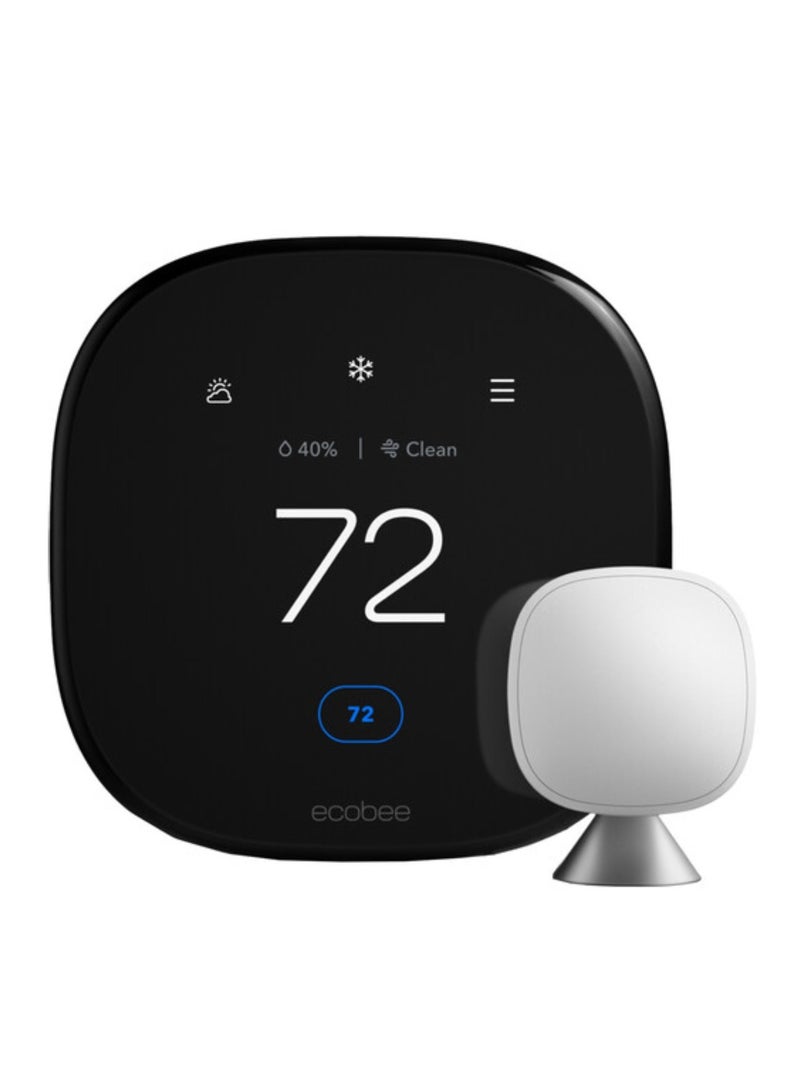 ايكوبي Ecobee EB-STATE6P-01 منظم حرارة ذكي من الجيل السادس مع مستشعر ذكي - أسود - Image 1