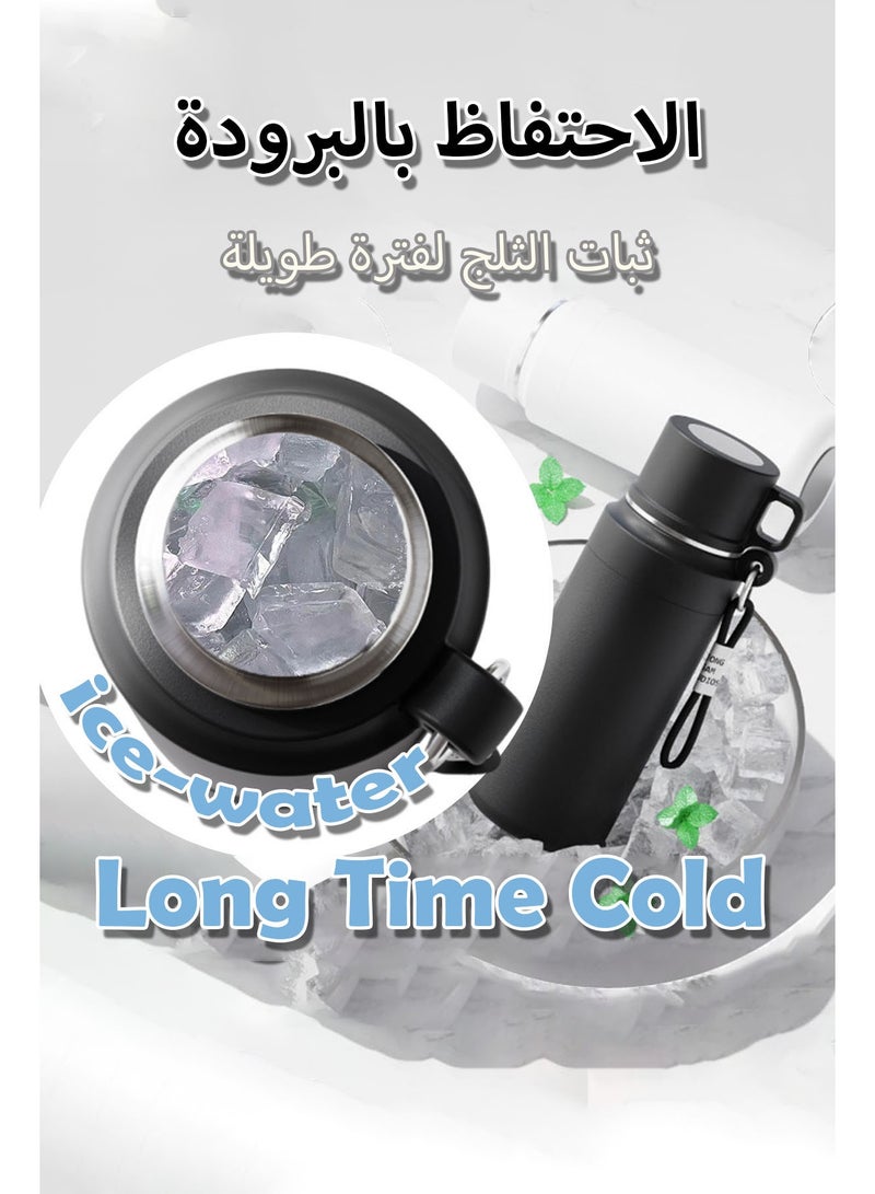 ترموس ستانلس ستيل مع كوب 1000مل عازل زجاجة رياضية مشروبات باردة مثلجة مشروبات ساخنة - Image 5