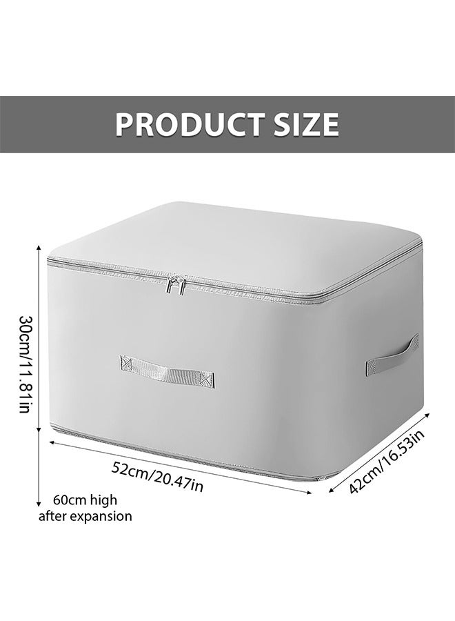 Ultra Space Saving Self Compression Organizer, Heavy Duty Moving Bags, Storage Tote for Space Saving, Self Compressing Moving Clothes Organizer Bags for Comforters Clothes Bedding (Grey, X-Large)  - Image 5