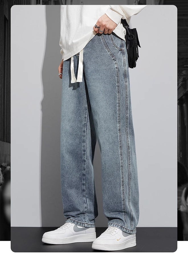 American casual straight pants，Jeans  - Image 1