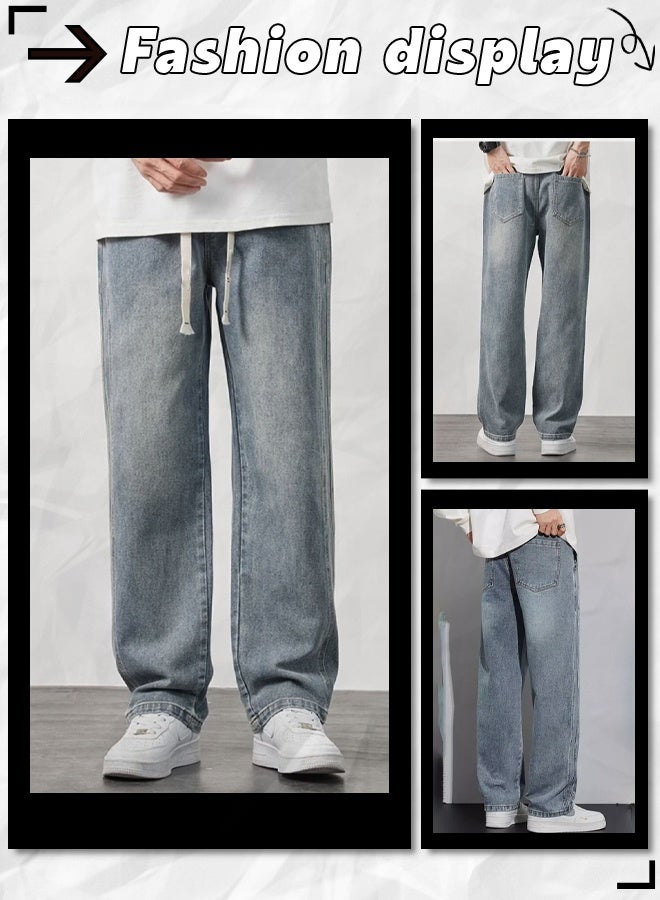 American casual straight pants，Jeans  - Image 2