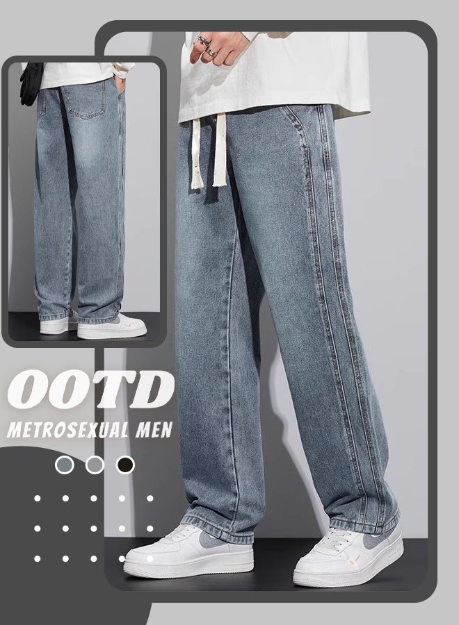 American casual straight pants，Jeans  - Image 4