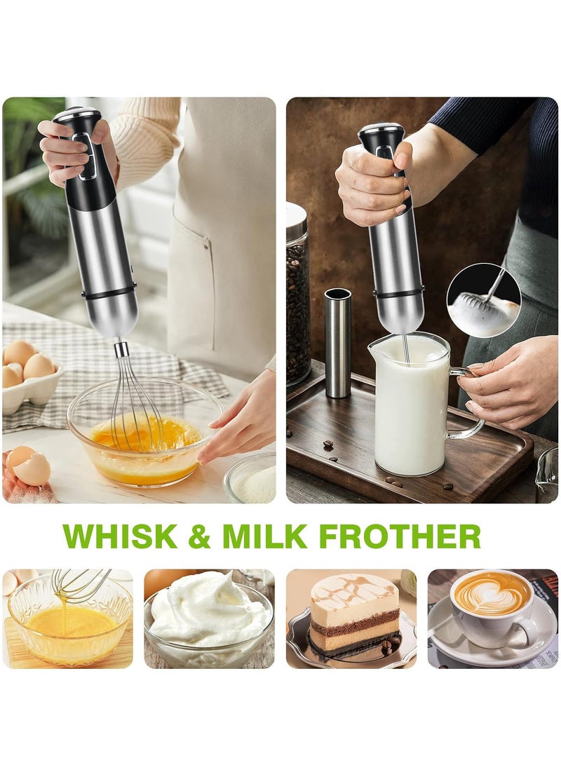 إيسي خلاط غاطس، خلاط يدوي 1000 واط، مجموعة خلاط 5 في 1 مع خفاقة، مفرمة، كوب عصير وعصا جبن - Image 4