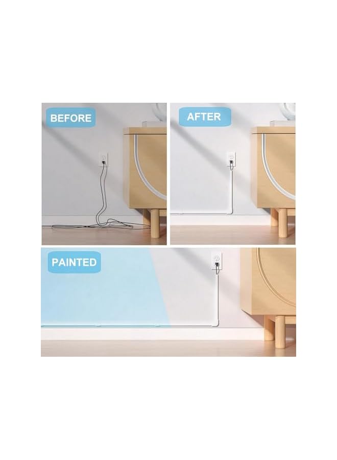 promass Cable Concealer Cord Cover Raceway Kit on Wall: ® Wire Hider with Connectors & Adhesive Strips – Upgraded Paintable Cable Cover for TV, Cable Raceway for Home Office –White (Medium) - Image 5