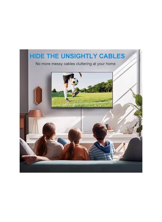 promass Cable Concealer Cord Cover Raceway Kit on Wall: ® Wire Hider with Connectors & Adhesive Strips – Upgraded Paintable Cable Cover for TV, Cable Raceway for Home Office –White (Medium) - Image 3