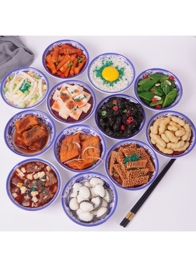 1:1 Simulation Dishes Small Bowl Dishes Model Fake Food Chinese Food Sugar Water Bowl Movie And TV Short Play Eating And Broadcasting Shooting Props-Color:24# Large Bowl · Braised Pork
