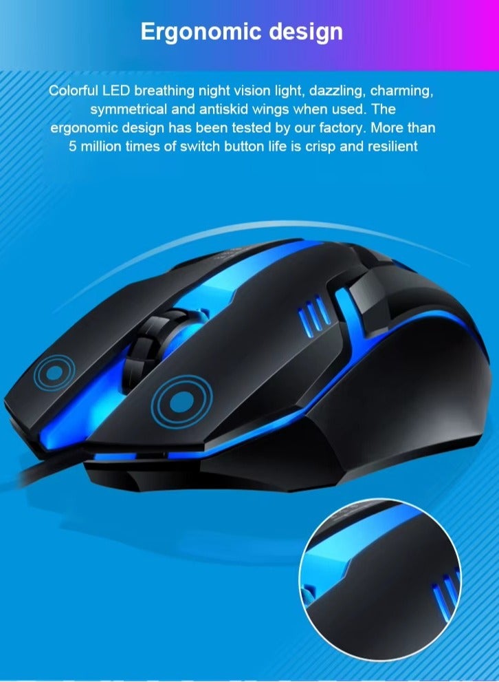 Led Gaming Keyboard With Mouse Set Black - Image 5