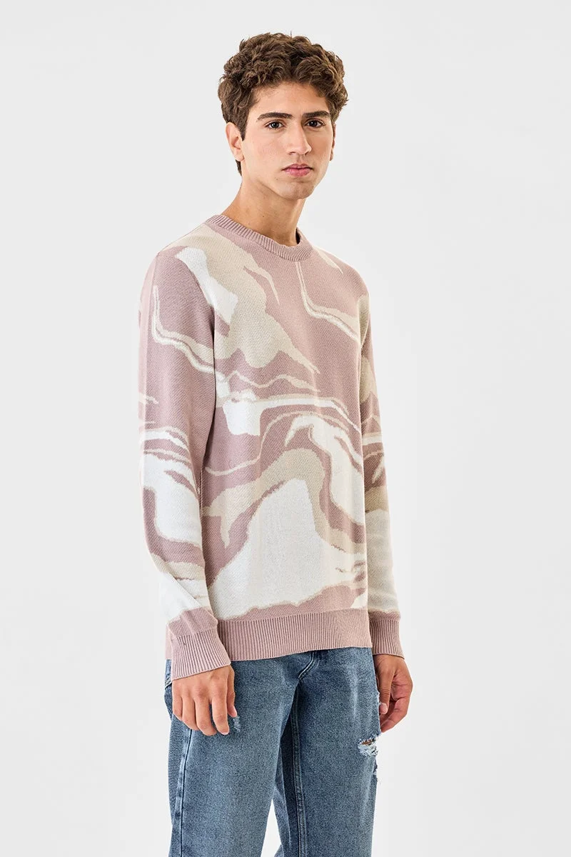 SNITCH Full Sleeve Abstract Sweater