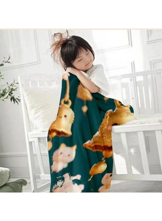 general Children's or student cartoon flannel thin blanket (warm and comfortable, suitable for sleep, games) 100cm*150cm - 1094 - Image 1
